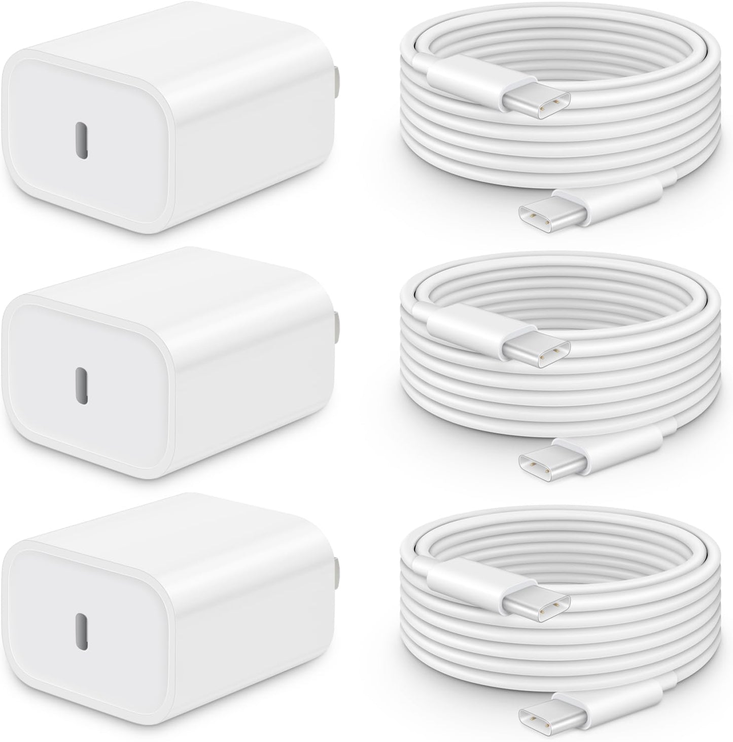 20W Fast Charger Set for iP16 & i Pad Pro [3 Pack]