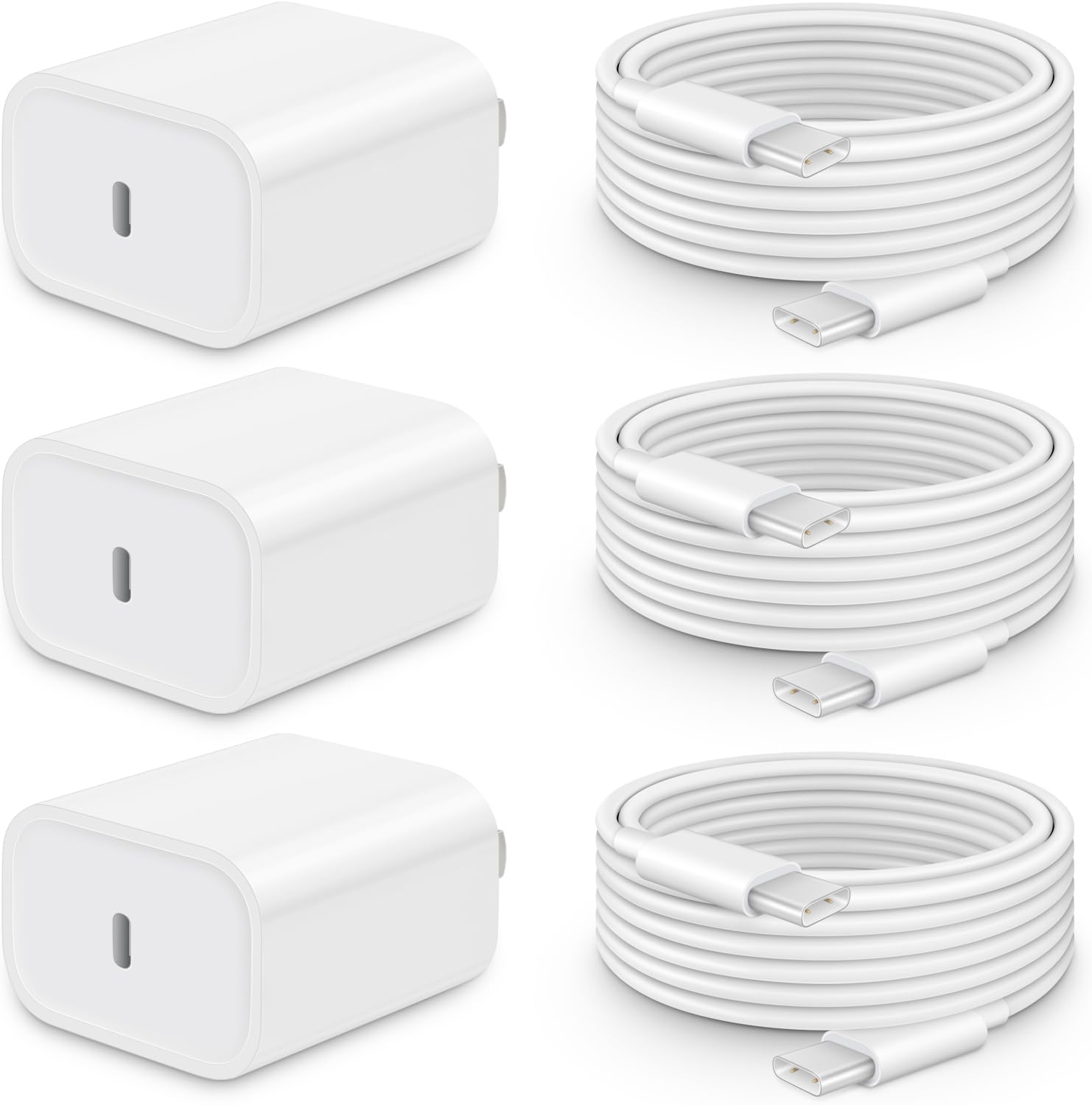 20W Fast Charger Set for iP16 & i Pad Pro [3 Pack]