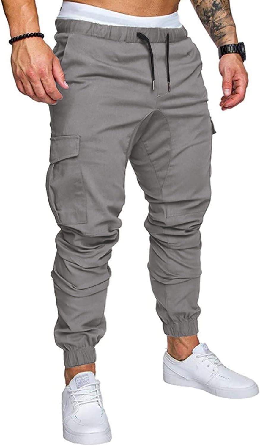 Mens Fashion Cargo Pants - Casual Cotton Tapered Joggers