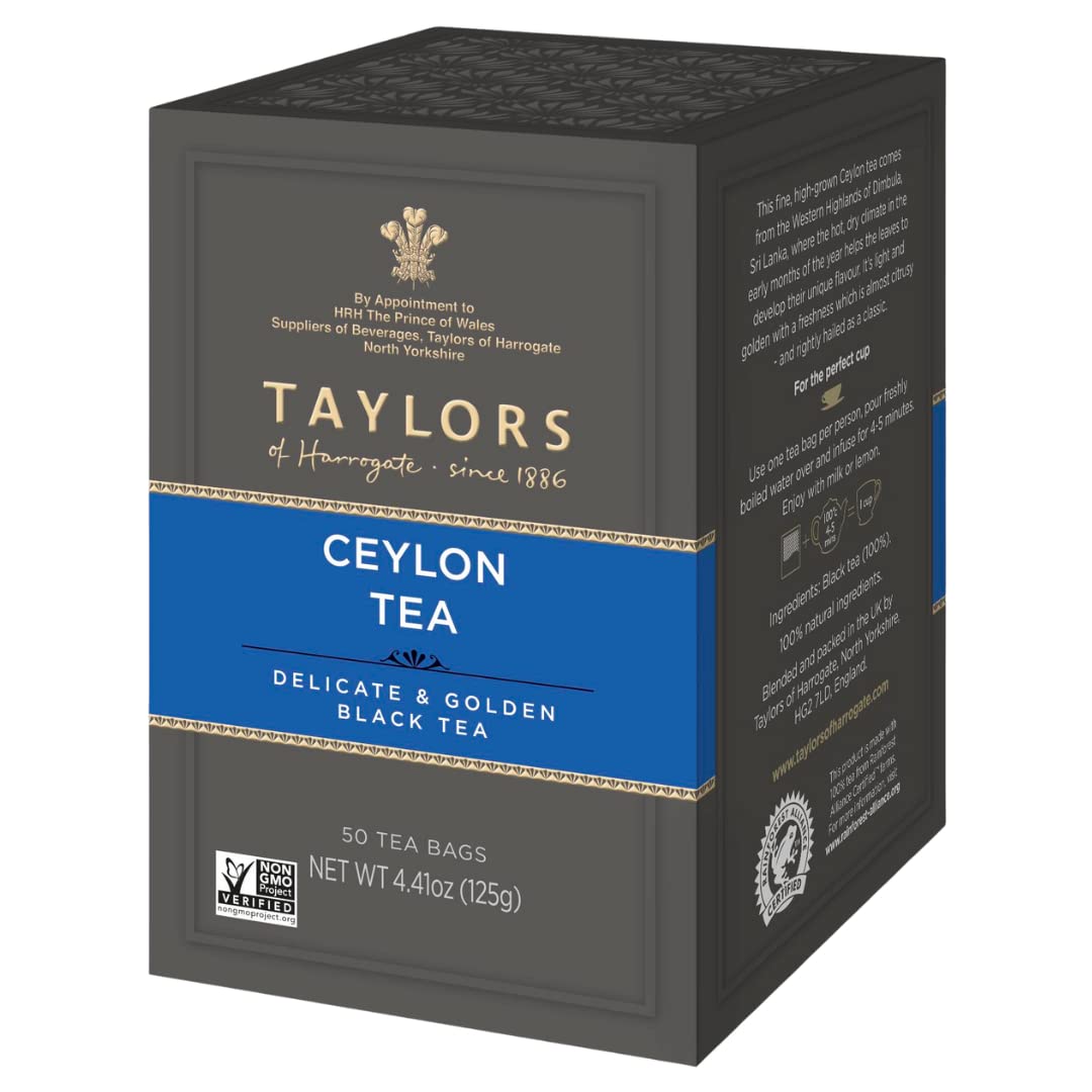 Taylors of Harrogate Pure Ceylon Black Tea Pillow Bags 300 Count