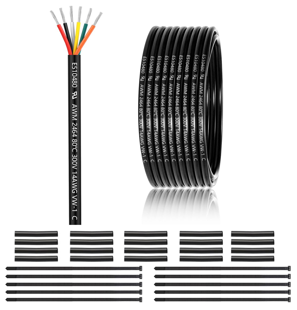 14 Gauge 6 Conductor Electrical Wire for LED Lighting and More