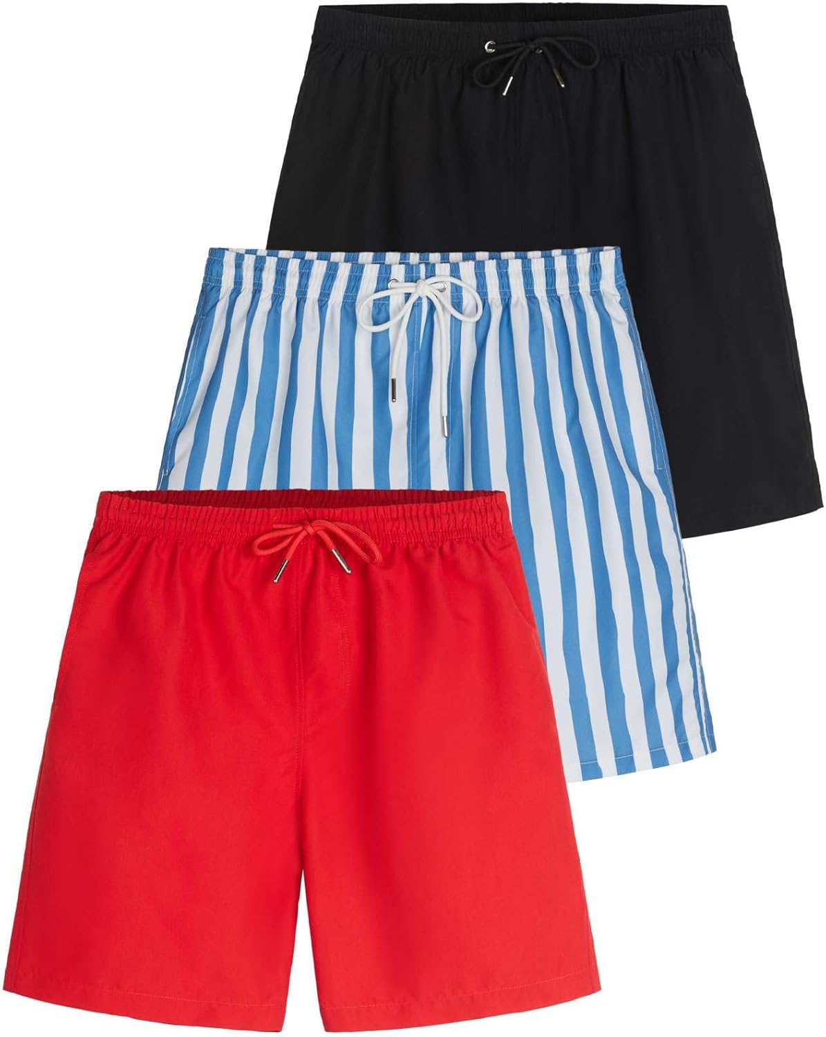 Boy's Swim Board Shorts Trunks with Drawstring Beach UPF Swimwear