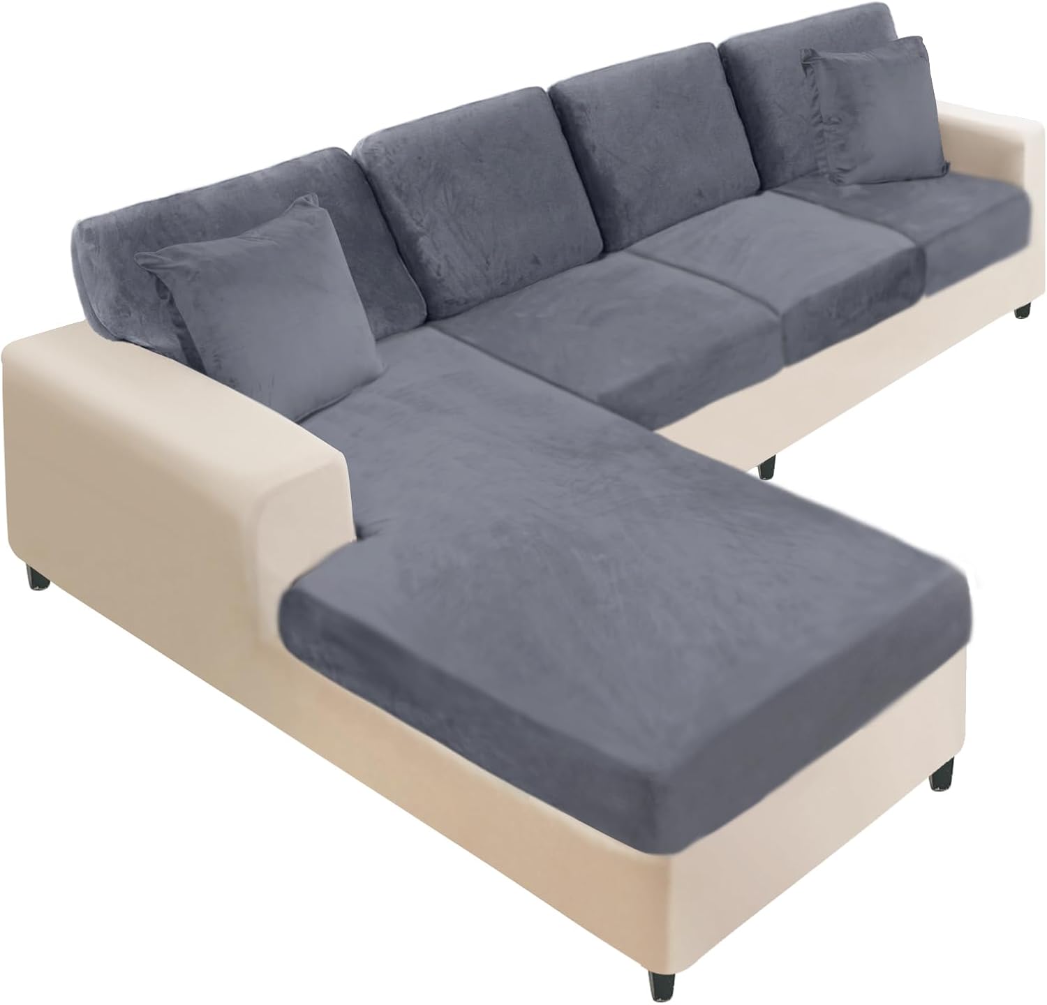 NAISI Sectional Couch Covers for L Shape Soft Stretch Sofa