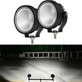 LED Round OffRoad Flood Pod Lights 4in 60W Set - Super Bright