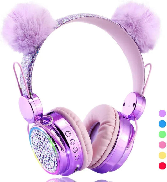 Wireless LED Kids Headphones - Safe Sound with Colorful Lights! 
