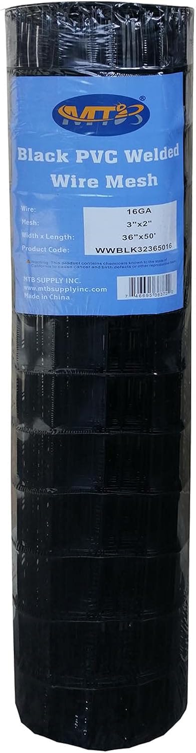 Black PVC Coated Welded Wire Mesh Garden Fence for Durability