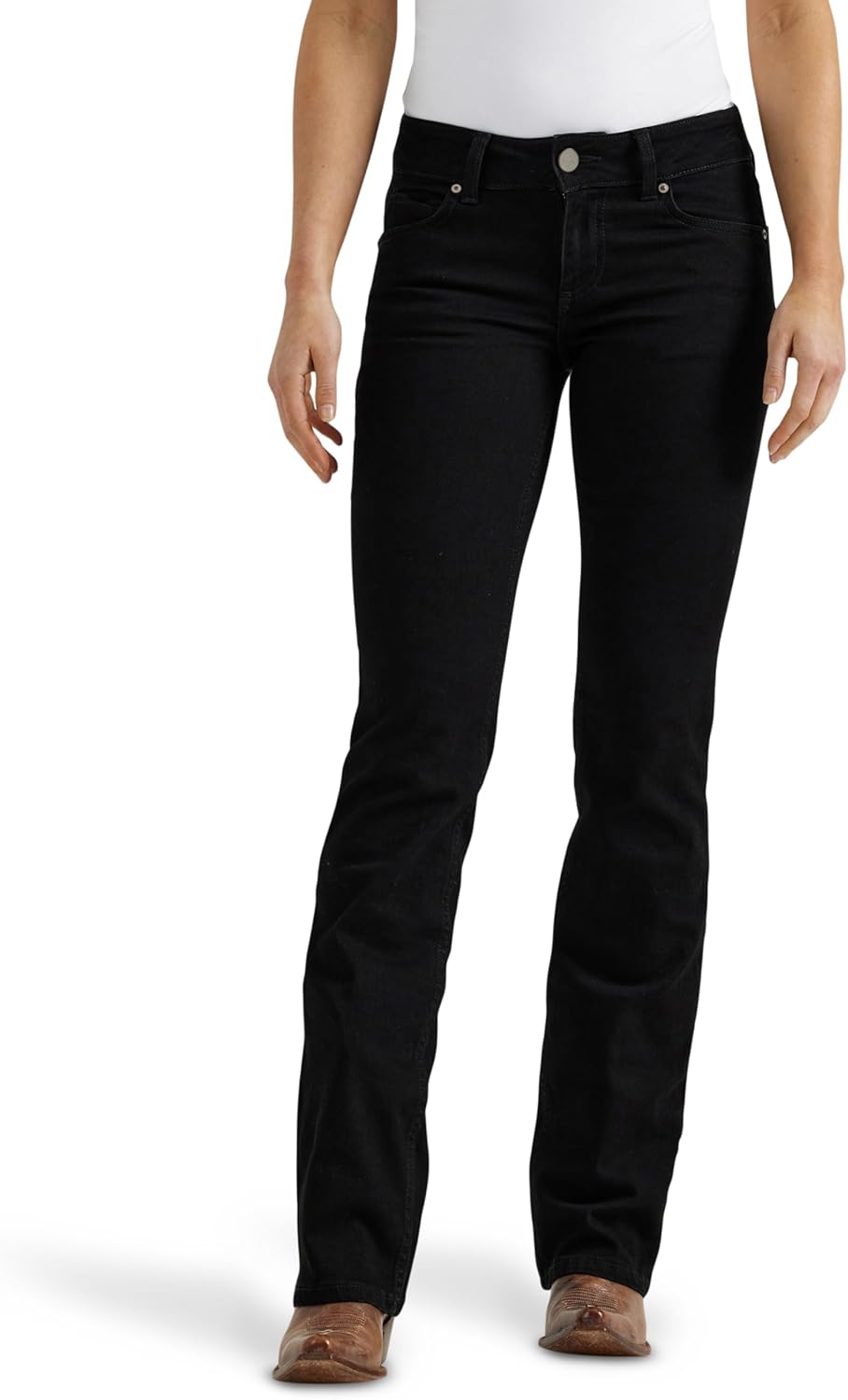 Wrangler Women's Mid Rise Stretch Boot Cut Jean for Comfort