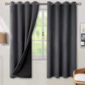 Thermal Insulated 100% Blackout Curtains - Dark Grey, 2 Panels