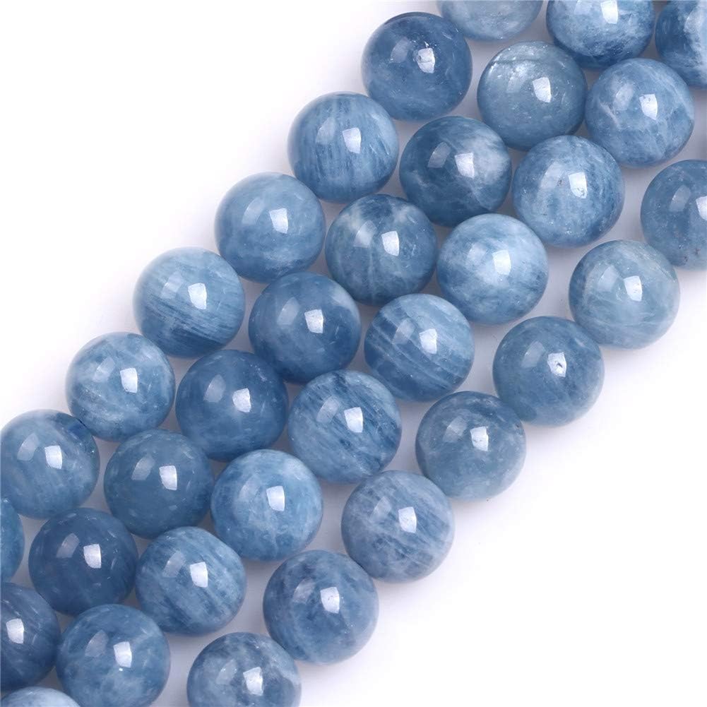 GEM-Inside Natural 10mm Blue Aquamarine Quartz Loose Beads