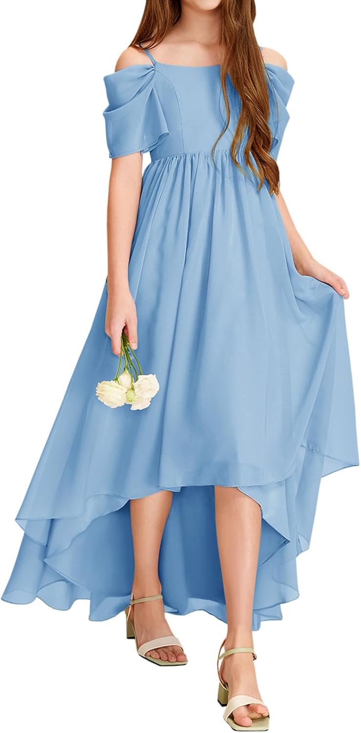 Haloumoning Girls Cold Shoulder Dress for Special Occasions