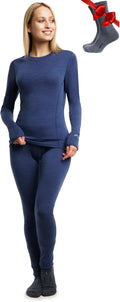 Merino Wool Base Layer Women Set - Midweight 250 g/m2 Comfort