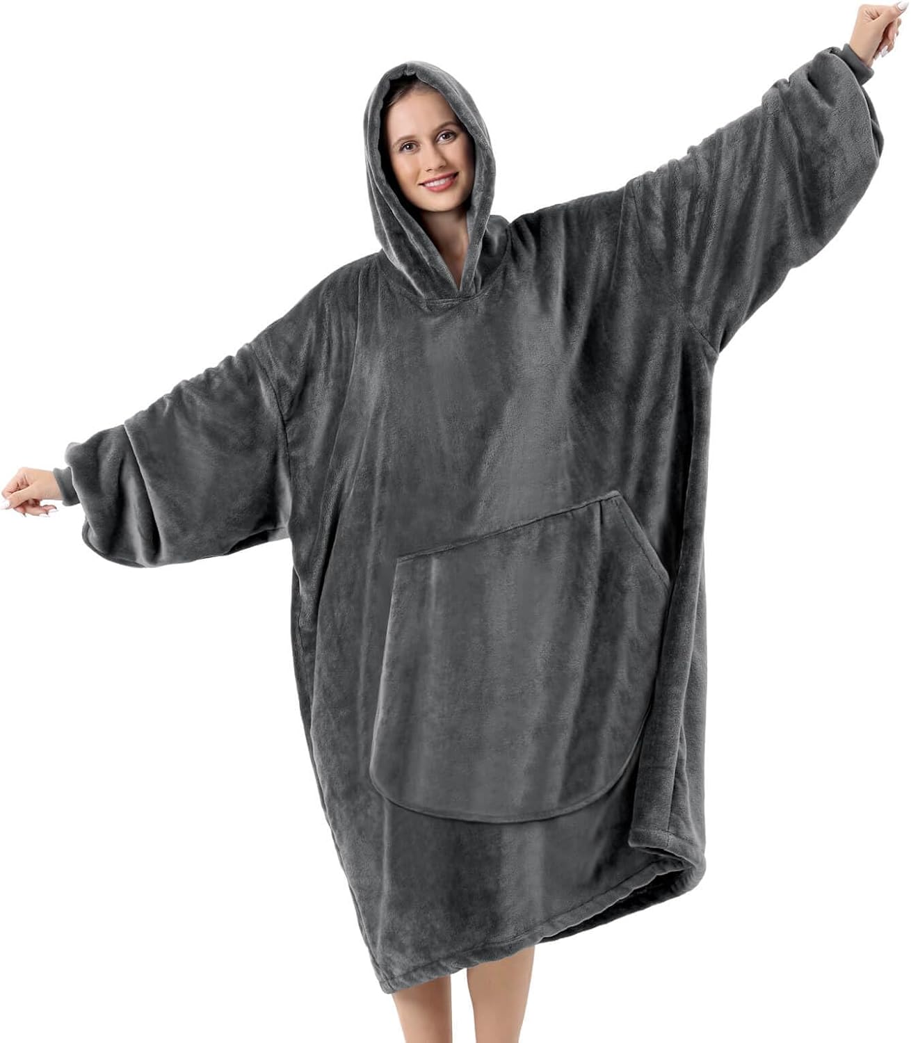 FestiCorp Extra Long Hooded Blanket - Cozy Giant Sleeve