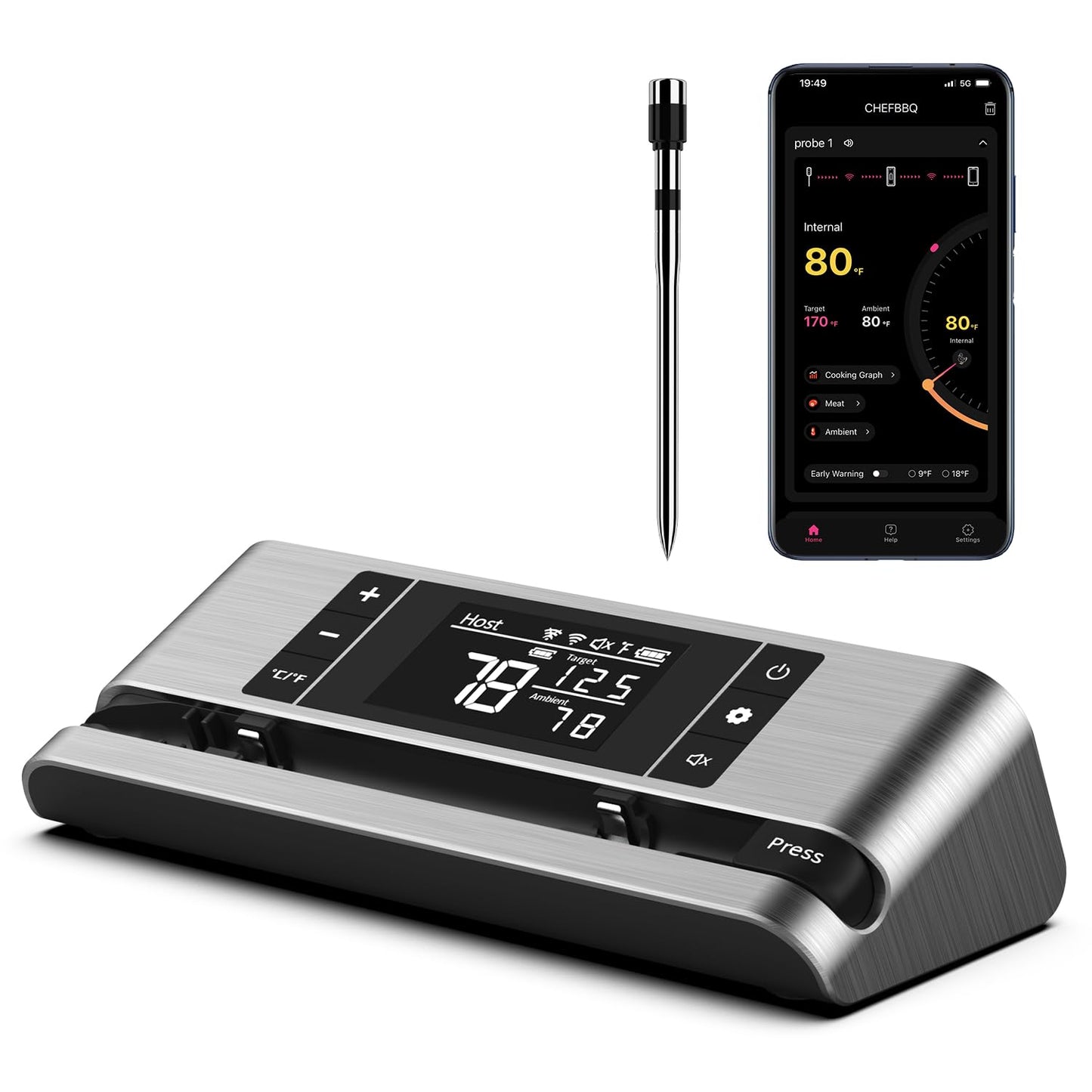 Dewjom Wireless Meat Thermometer: Precise Cooking Control