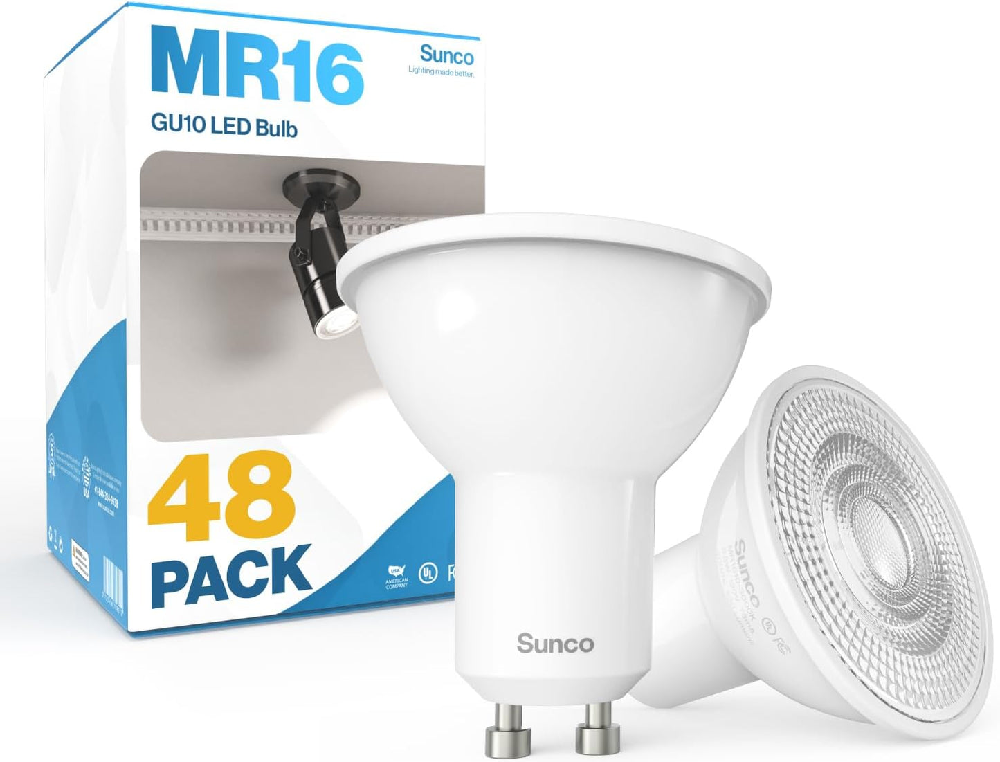 MR16 LED Bulb GU10 Dimmable Track Light 48 Pack Warm White