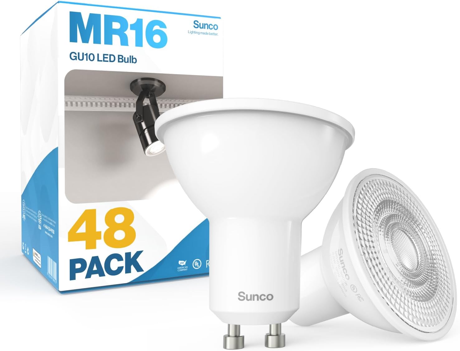 MR16 LED Bulb GU10 Dimmable Track Light 48 Pack Warm White