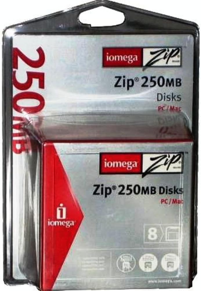 Zip Disk 250MB 8 Pack for PC and MAC Compatible Systems