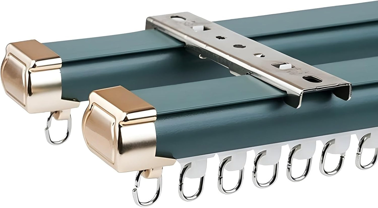 Silent Sliding Curtain Track - Heavy-Duty, 13.8FT Blue