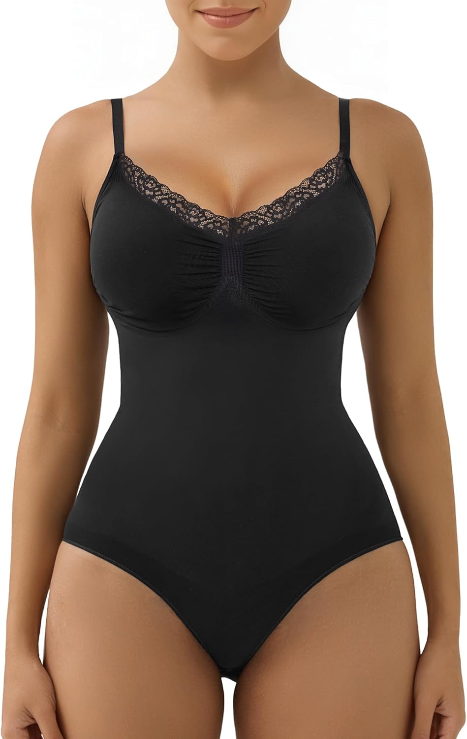 SHAPERX Women's Seamless Shapewear Bodysuit for Tummy Control