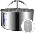 Cat Water Fountain Large Capacity Stainless Steel - Quiet 3.6L