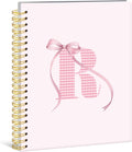 Spiral Notebook Coquette Pink Bow Initial R Personalized Notebook