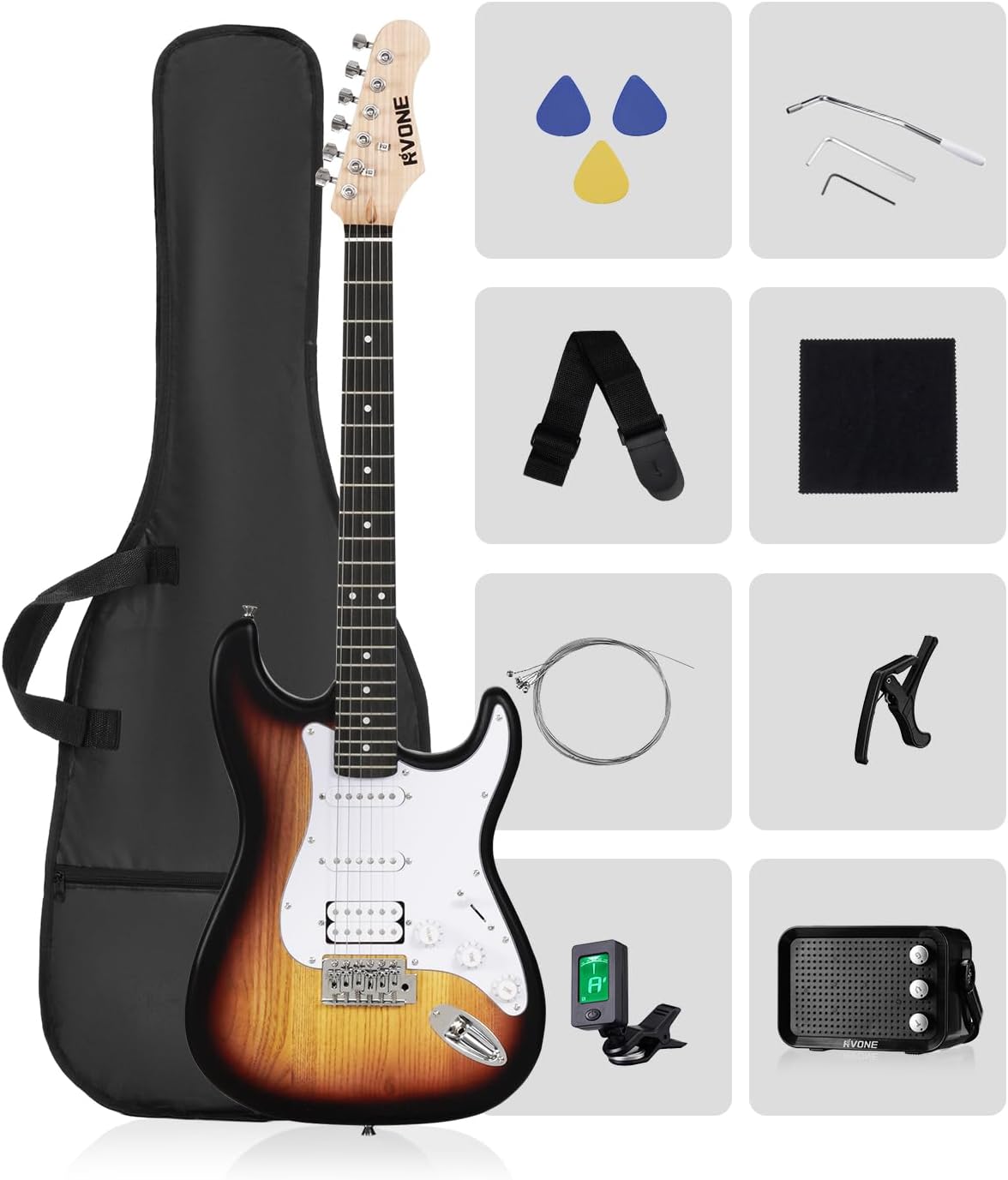 RVONE Electric Guitar Kit - Rock Out with Classic HSS Pickup