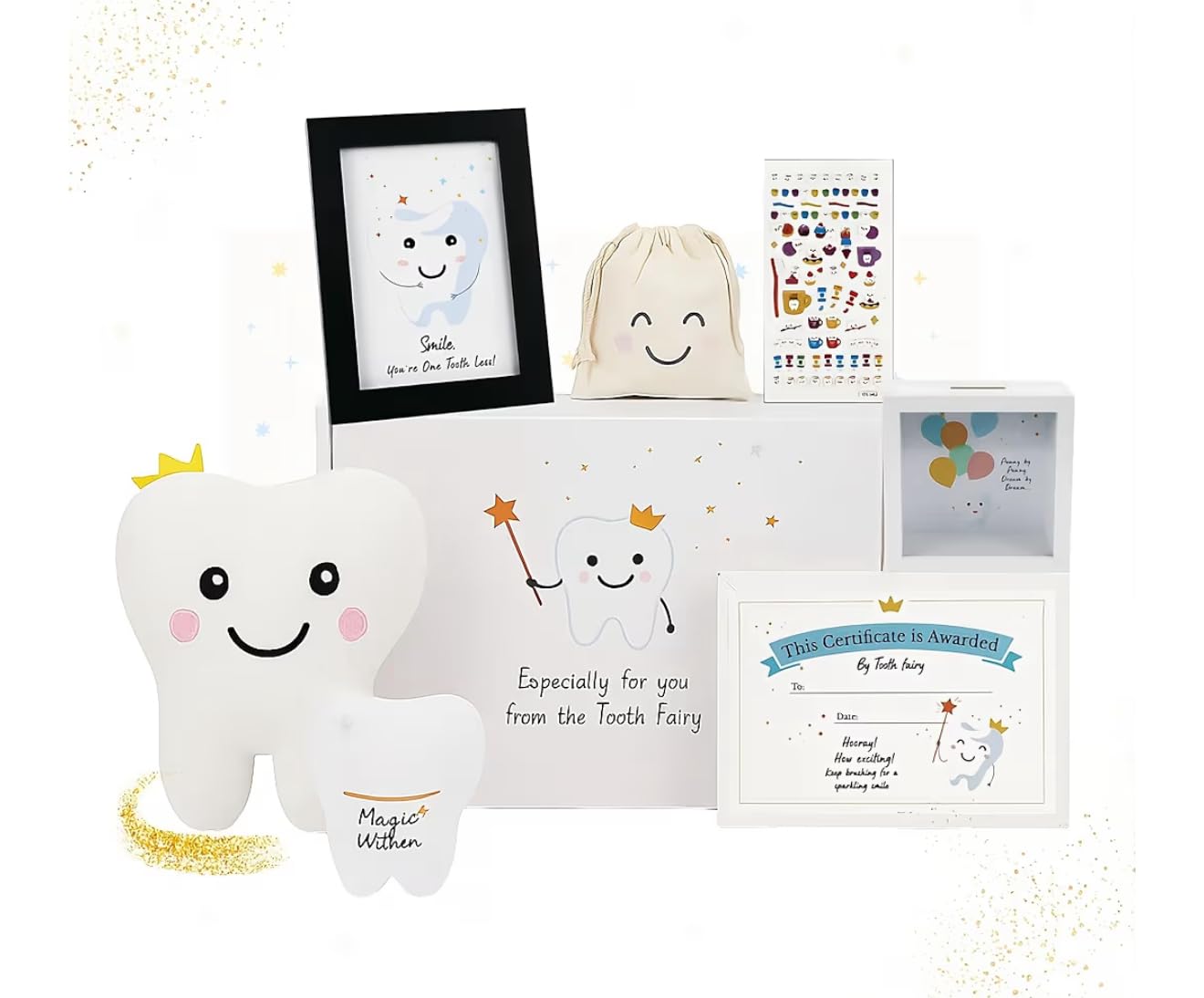 Tooth Fairy Gift Set for First Lost Tooth - Magical Keepsake Kit