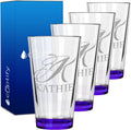 Engraved Set of 4 Personalized 16oz Pint Glasses for Beer Lovers