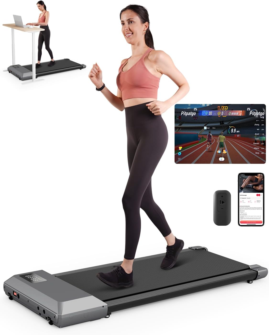 DeerRun Quiet Under Desk Treadmill: Portable Fitness Powerhouse