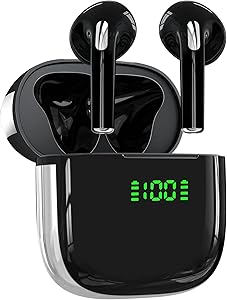 Wireless Earbuds with 72Hrs Playback and LED Display Features