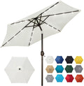 Blissun 7.5 ft Solar Umbrella with 32 LED Lights - Night Patio