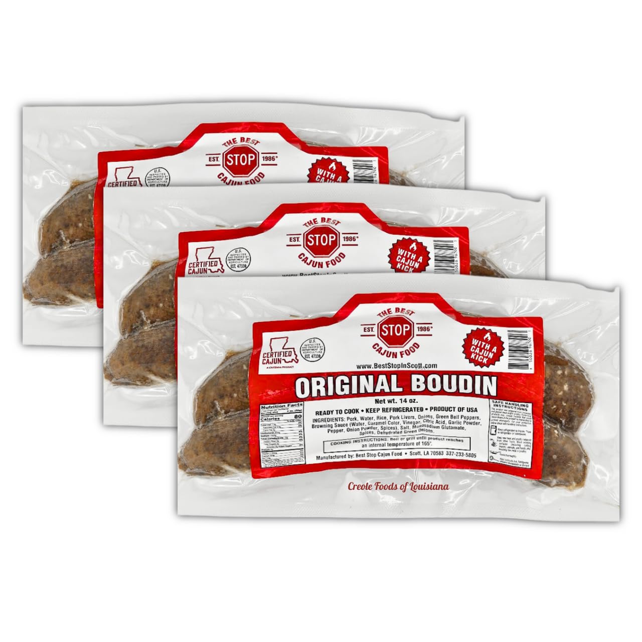 Authentic Cajun Boudin - The Best Stop Original Sausage Pack