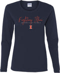 NCAA Thin Script Womens Long Sleeve T Shirt - Illinois Pride