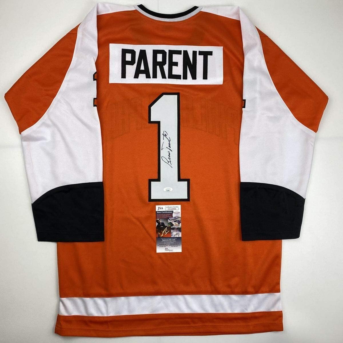 Autographed Bernie Parent Philadelphia Orange Hockey Jersey Review