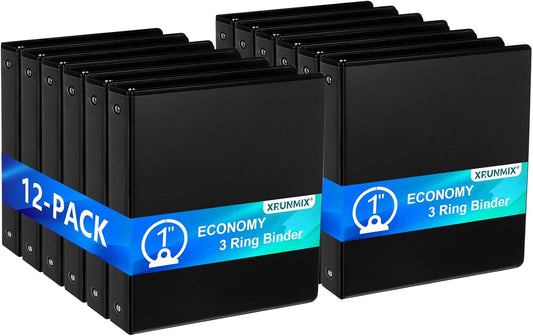 1-inch Economy 3-Ring Binders for School and Office Use