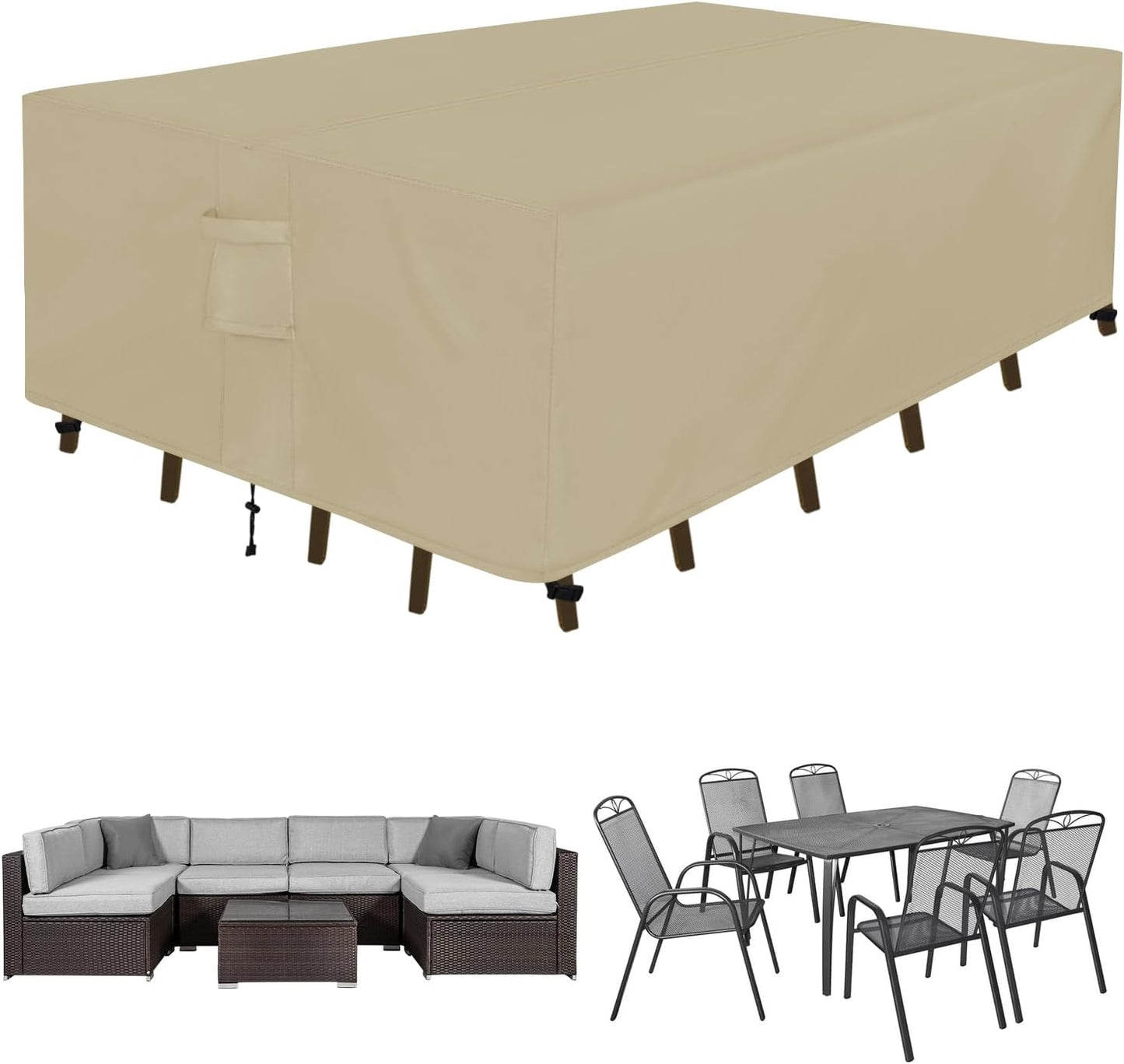 Easy-Going Rectangle Patio Furniture Cover for Outdoor Use