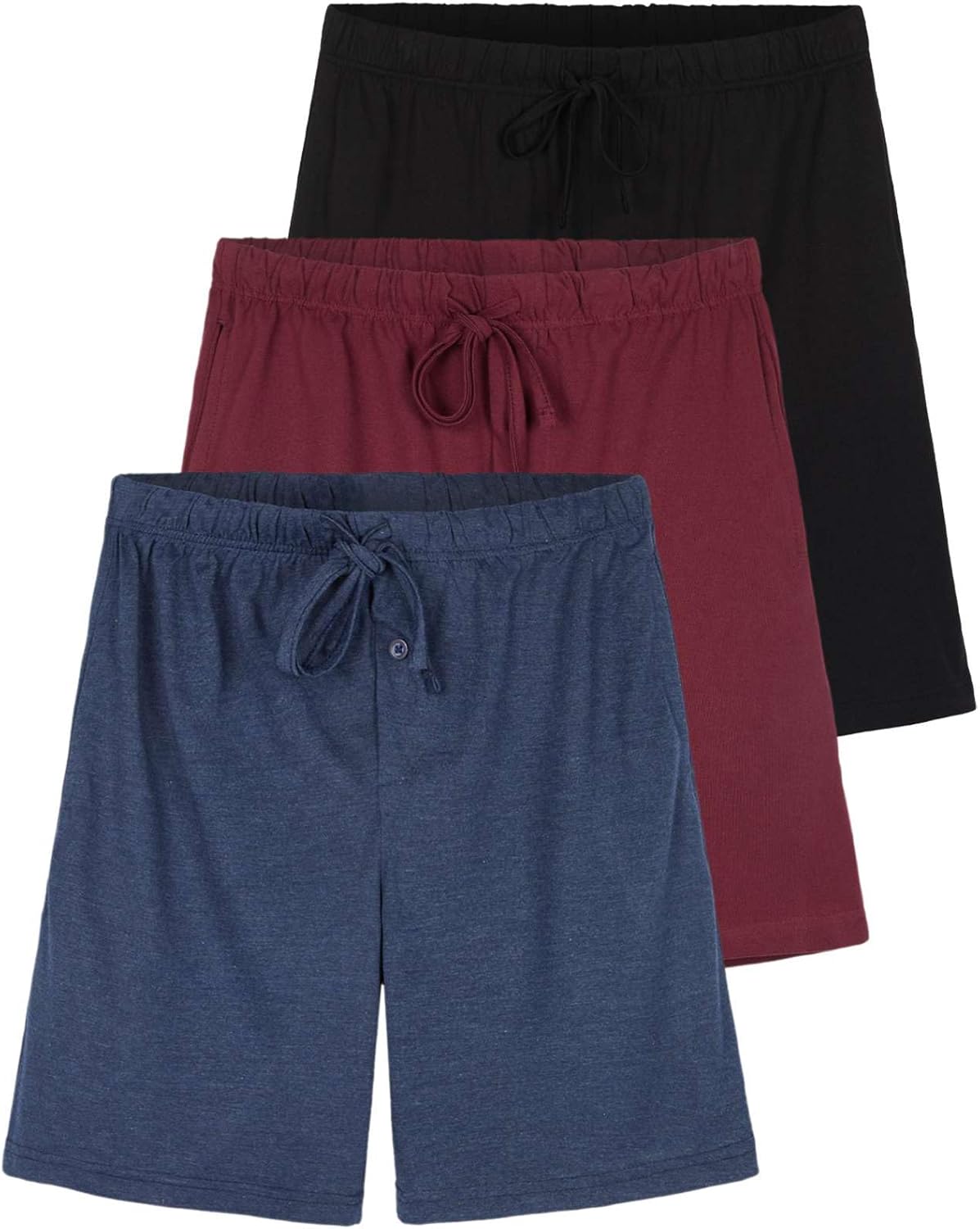 Mens Cotton Ultra-Soft Knit Sleep Pajama Shorts for Comfort