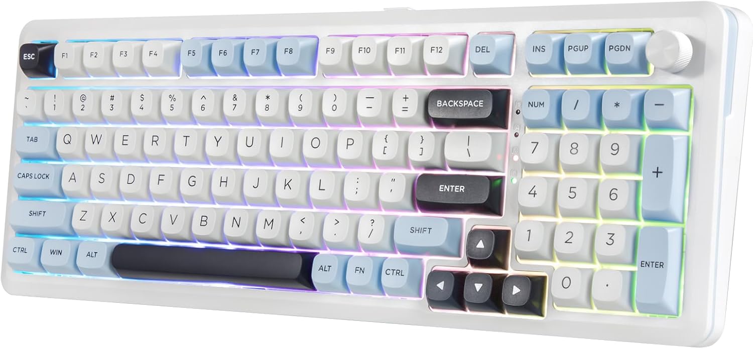 E-YOOSO Wireless Mechanical Keyboard with RGB Backlit and Knob