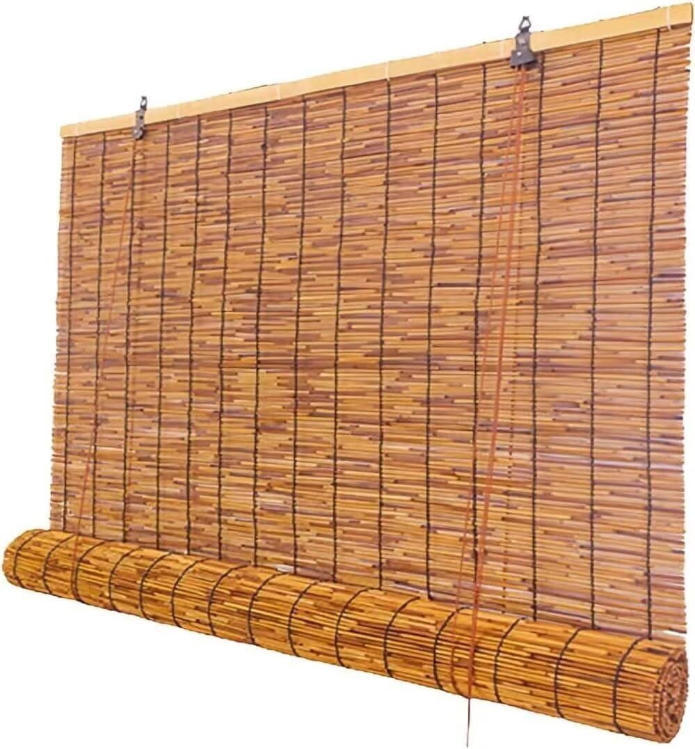 Bamboo Roller Shades for Windows - Light Filtering Reed Blinds