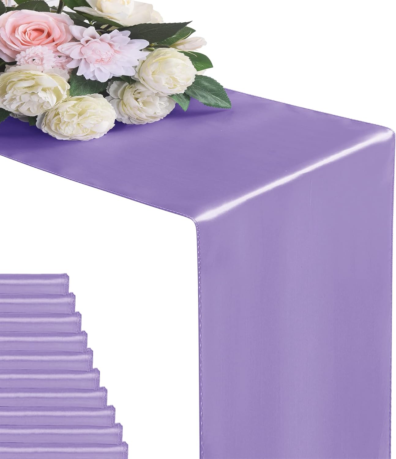 24Pack Satin Silk Table Runner 12 x 108 Inches for Events