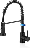 Black Kitchen Faucet with Pull Down Sprayer - High Arc Matte Black