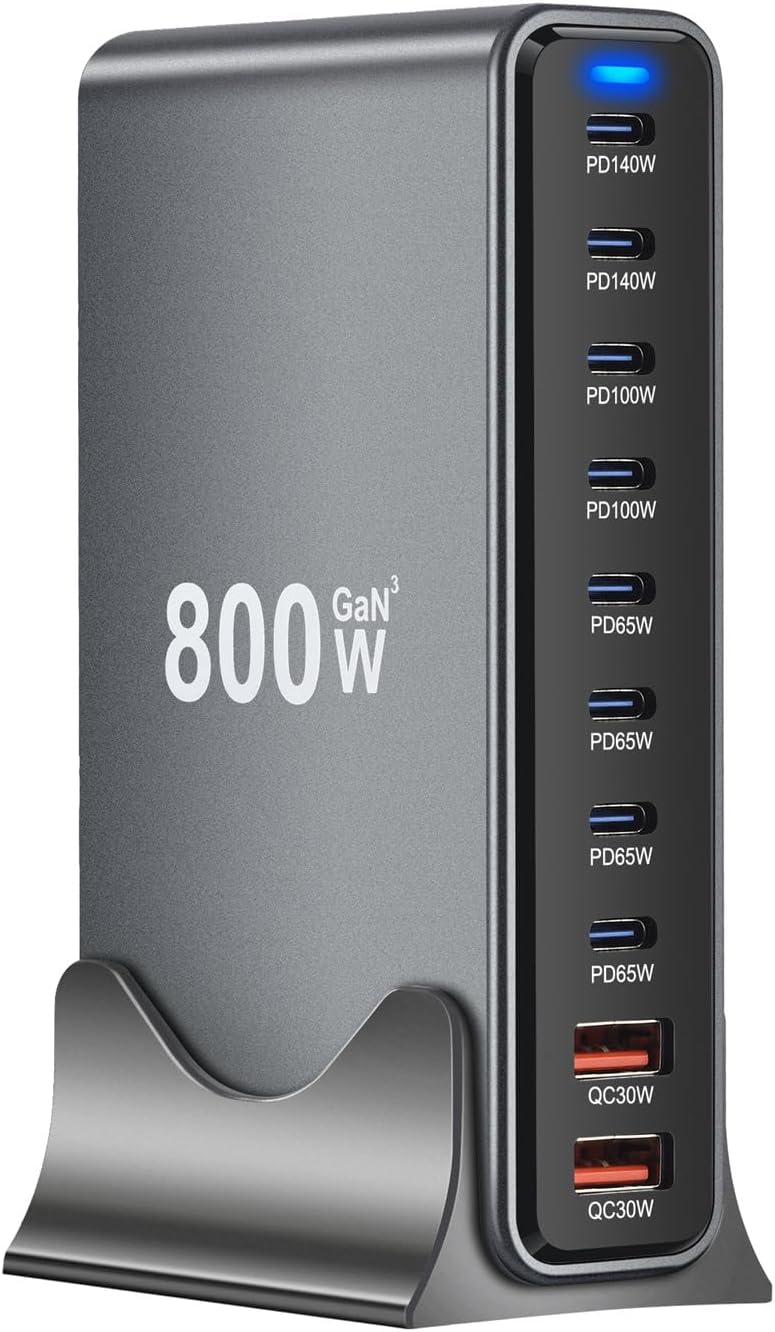 800W USB C Fast Charger Block for Multiple Devices and Laptops