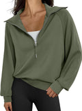 Trendy Queen Womens Oversized Half Zip Pullover - Cozy Fall Staple in