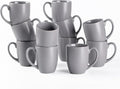 Set of 12 Ceramic 12 oz Coffee Mugs for Latte and Hot Cocoa