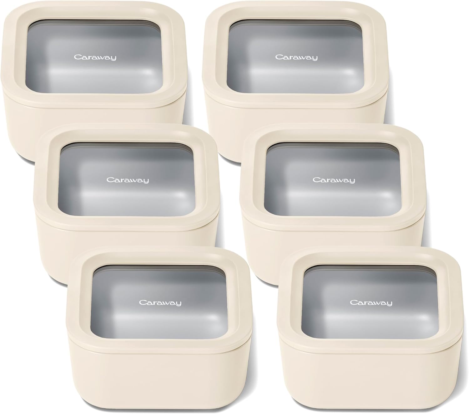 Caraway 6pc Glass Food Storage Set - Non Toxic & Microwave Safe
