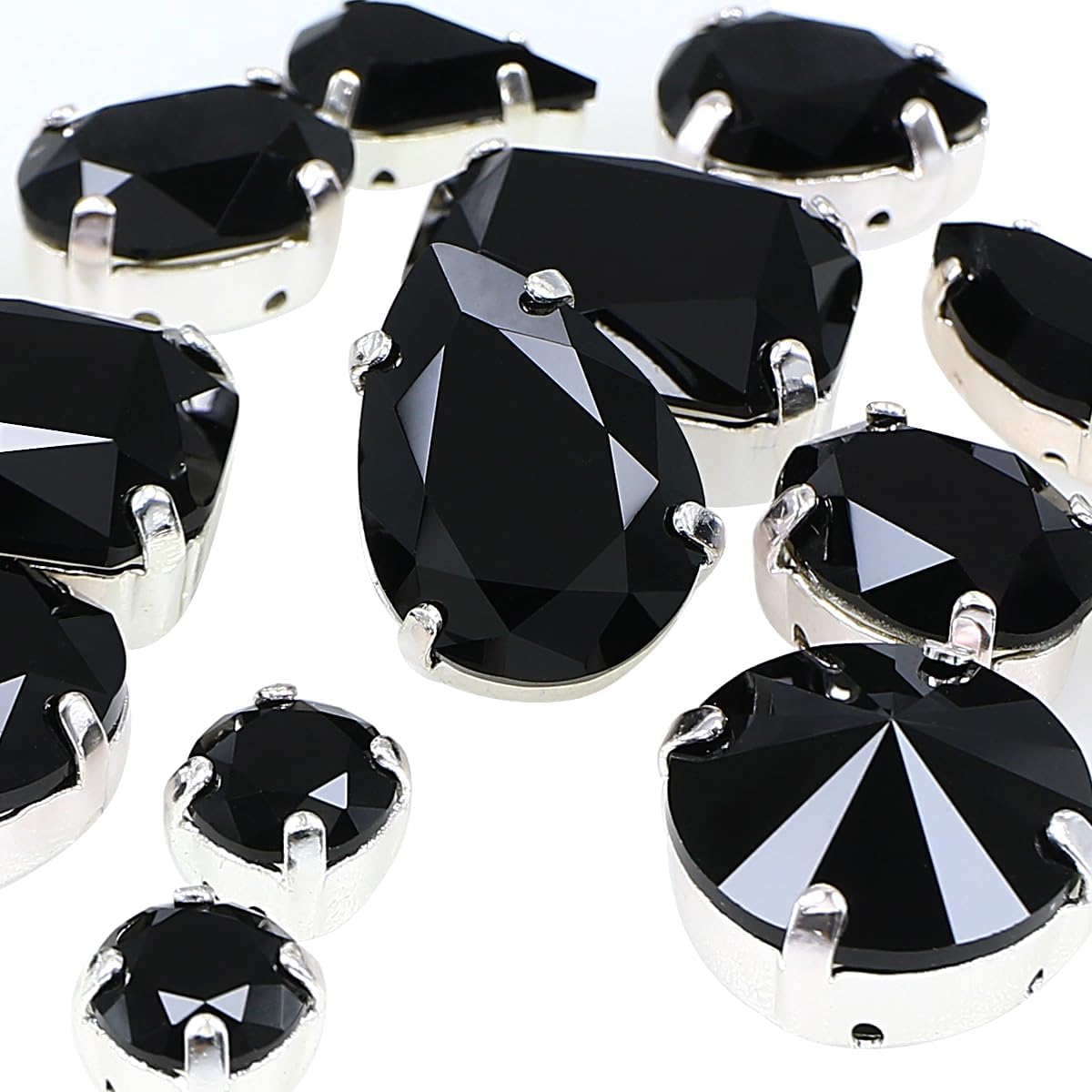 Sew On Rhinestone Set with 82pcs Mixed Shapes for DIY Crafts