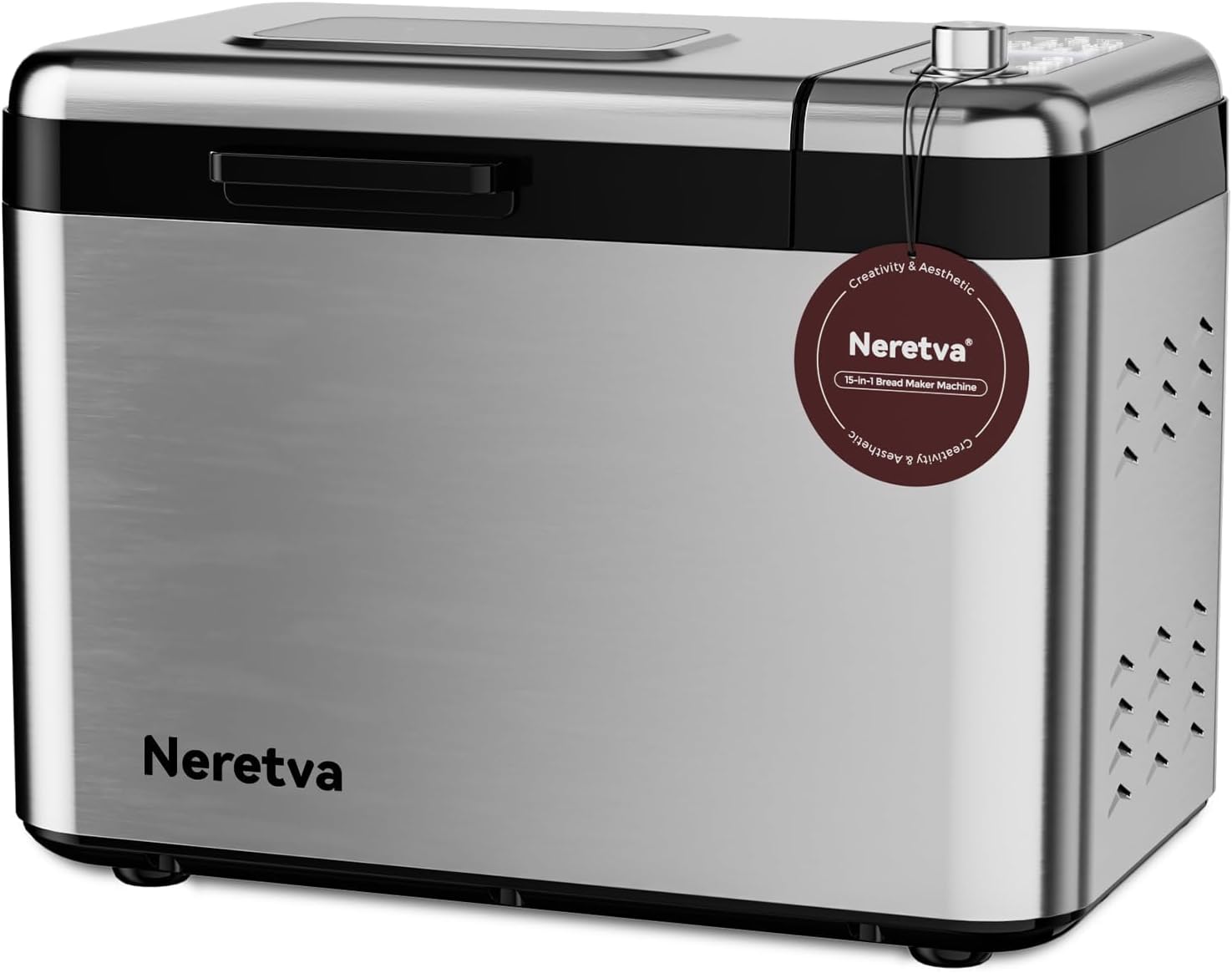 Neretva 15-in-1 Bread Maker: Larger Loaves, Auto Nut Dispenser