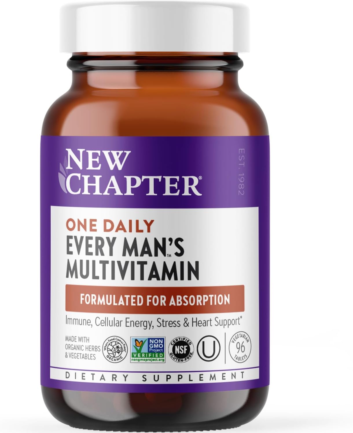 Men's Multivitamin for Immune, Stress, Heart + Energy Support