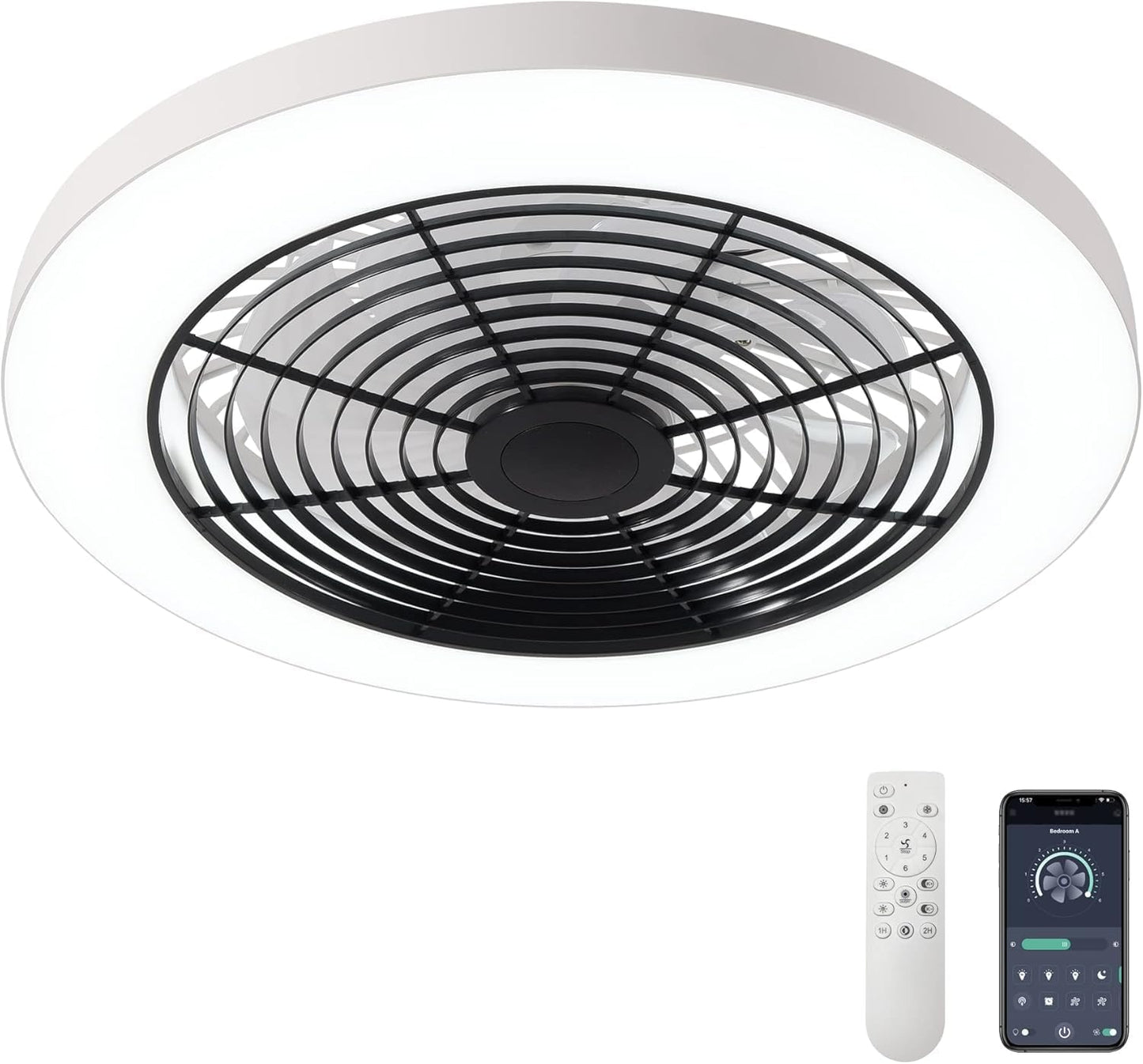 Orison Ceiling Fan with Lights: Smart Flush Mount Design