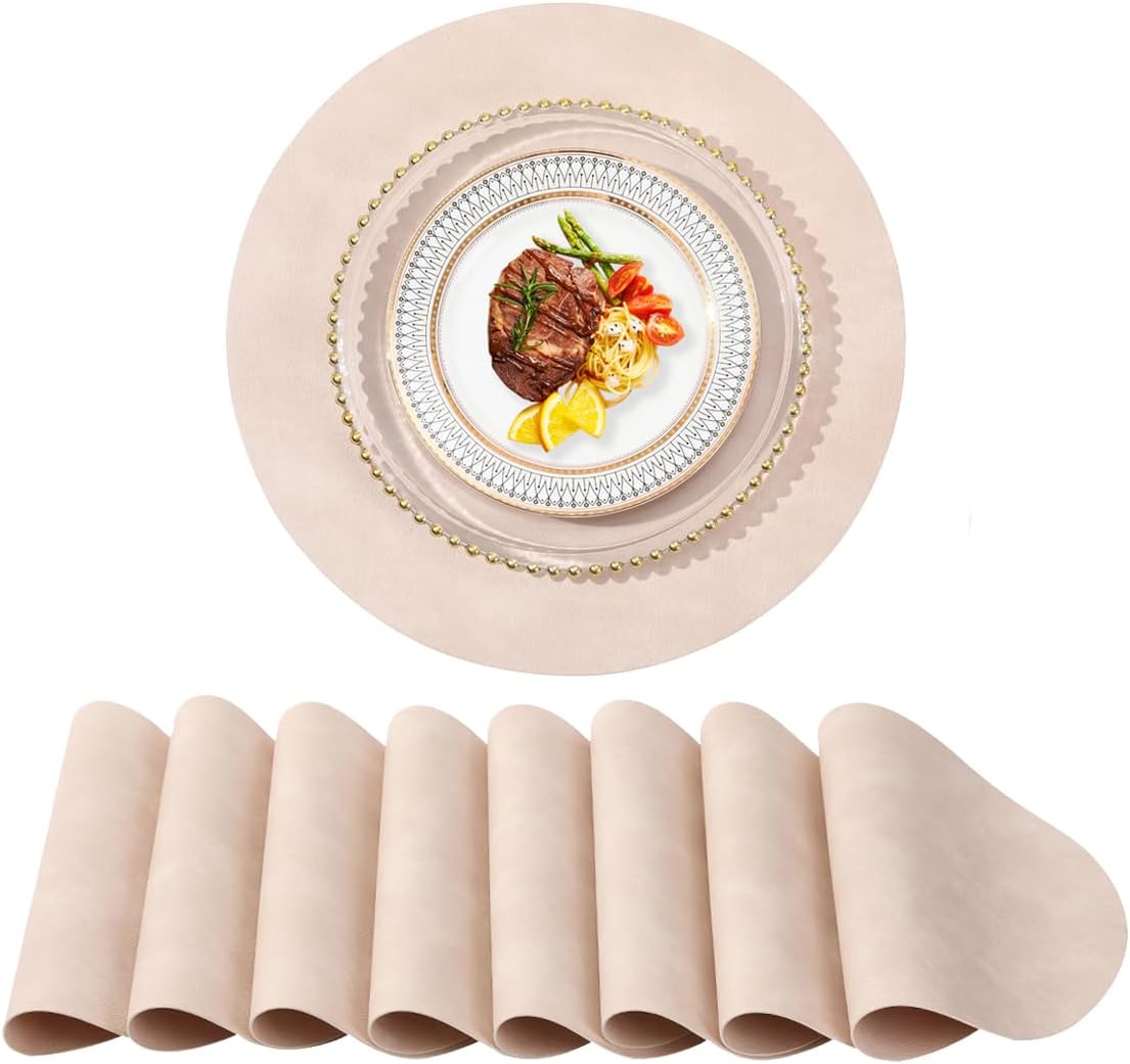 UnivoColors PU Leather Placemats Set of 8 for Dining Table