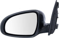 TRQ Driver Side Power Mirror Smooth Black Manual Folding Compatible